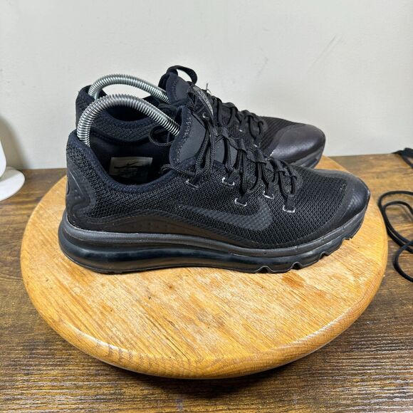 Nike Air Max‎ More Triple Black Shoes Sneakers Men's Size 8 898013-002